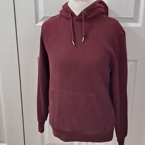 Old Navy Maroon Ribbed Hoodie   Size S